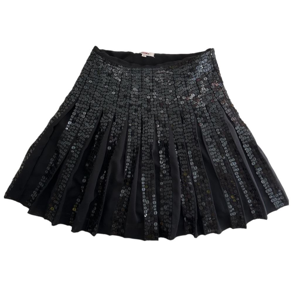 Jean Paul Gaultier Black Pleated Mini Skirt with Sequins NYE - NWOT